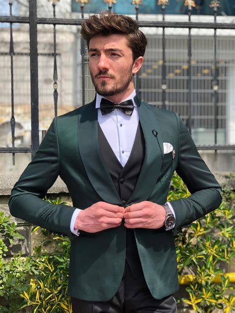 Buy Green Slim Fit Tuxedo By With Free Shipping Green