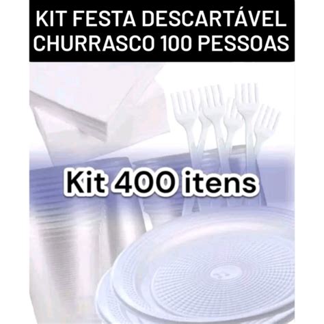 Kit Festa Refei O Churrasco Pratos Garfos Copos Guardanapos Kit