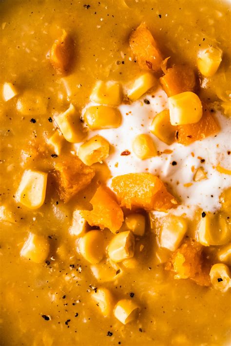 Autumn Corn Chowder With Roasted Pumpkin — Damn Spicy