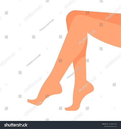 Naked Female Legs Side View Part Stock Vector Royalty Free