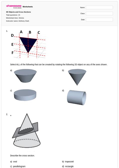 cross sections worksheets  class   wayground  printable