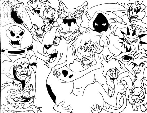 My Recent Drawing Project: Scooby Doo. Hope you enjoy! Can you identify all the monsters without ...