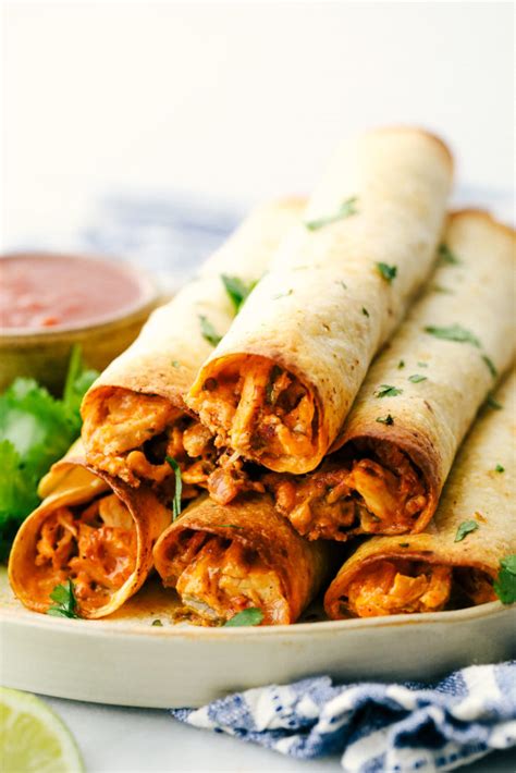 Baked Cream Cheese Chicken Taquitos Recipe - GetSlimThin