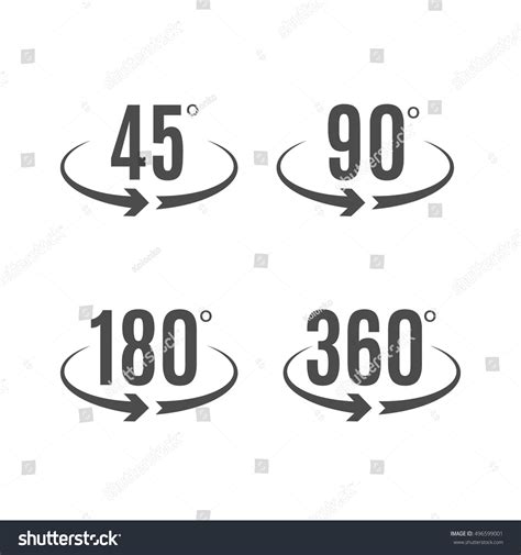 Angle Degrees Icons Vector Design Arrows Stock Vector (Royalty Free ...