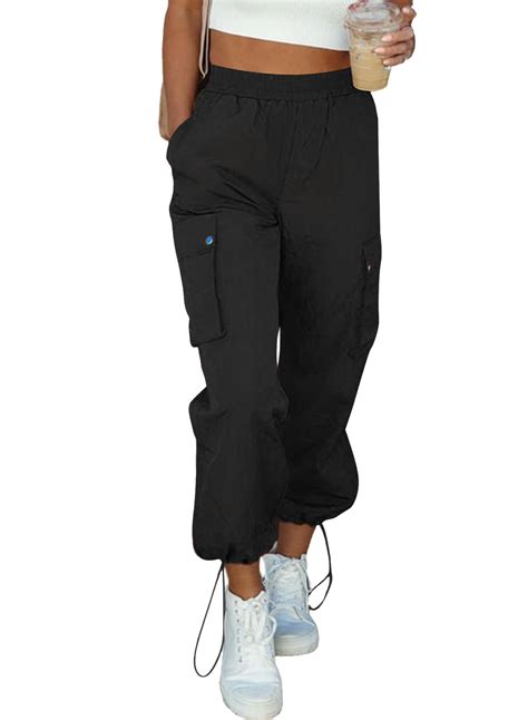 Evaless Cargo Pants Women Petite Spring Summer Casual Elastic High