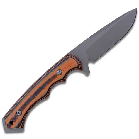 Drop Point Tactical Knife Striped Handle Fixed D2 Blade Full Tang