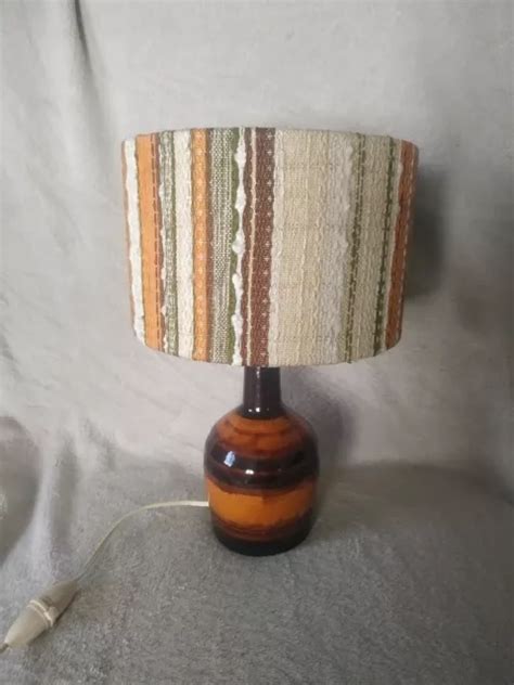 LAMPE DE CHEVET en céramique vintage des année 70 avec abat jour