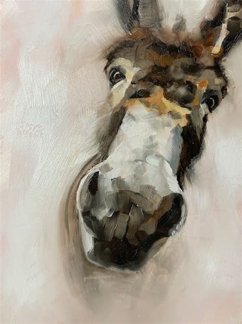 Donkey art print donkey art donkey painting animal art | Etsy