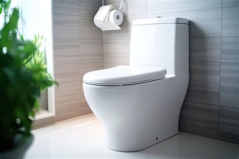 Premium AI Image | White toilet in modern home white toilet bowl in ...