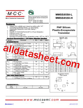 MMSS8550 L Datasheet PDF Micro Commercial Components