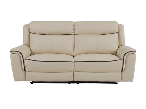 Divano Posti Relax Elettrico In Pelle Beige Adelio