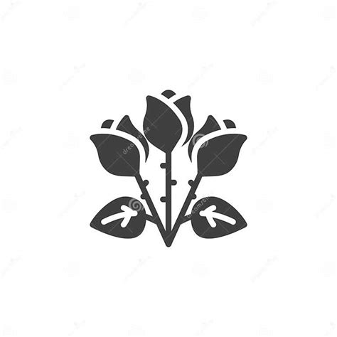 Three Rose Flowers Vector Icon Stock Vector Illustration Of Graphics