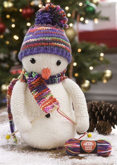 Free Knitting Pattern For Knitting Snowman Christmas Knitting