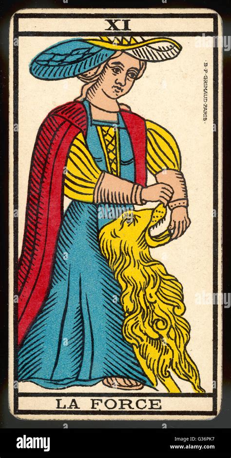 Carta del Tarot 11 La Force Fuerza Fotografía de stock Alamy