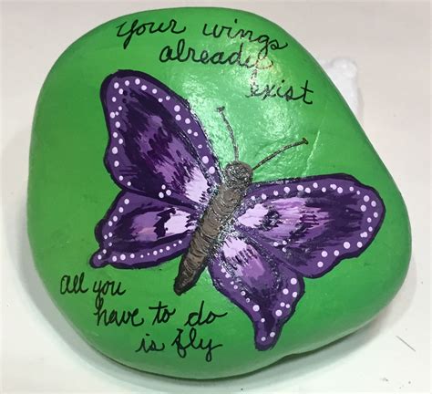 Butterfly painted rock | Painted rocks, Butterfly painting, Garden crafts