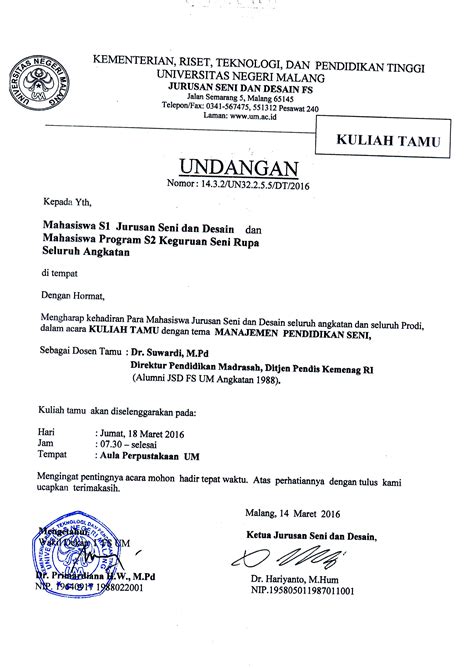 Contoh Surat Undangan Untuk Tamu Vip Contoh Undangan Walimatussafar