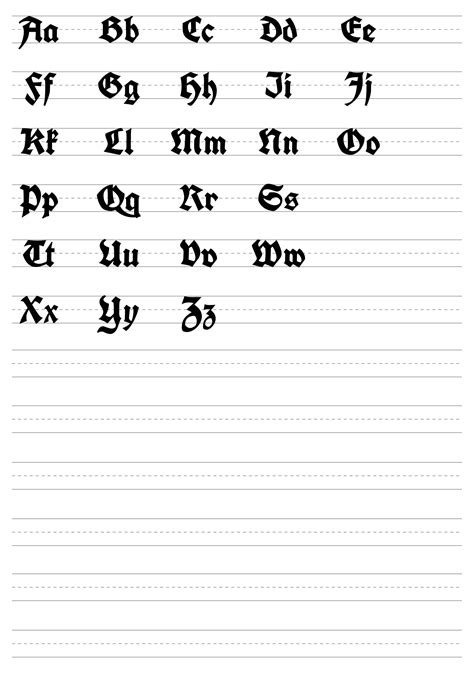 Calligraphy Letters A Z Practice Sheets