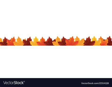 Border of fallen autumn leaves isolated on white Vector Image