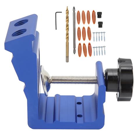 Aluminum Alloy Pocket Hole Jig Tool Kit Adjustable Hole Pitch Degree