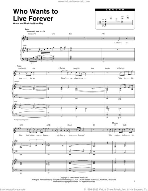 Who Wants To Live Forever Sheet Music For Chamber Ensemble Transcribed