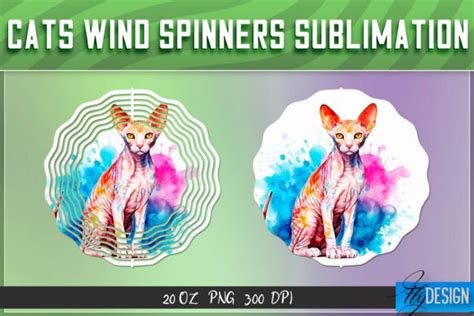 Cats Wind Spinners Sublimation Graphic By Flydesignsvg Creative Fabrica