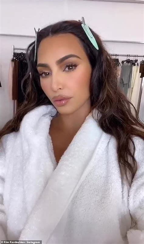 Kim Kardashian Shows Off Glamorous Make Up While On Set Of Photoshoot