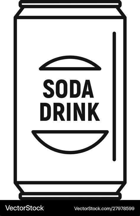 Soda Drink Can Icon Outline Style Royalty Free Vector Image