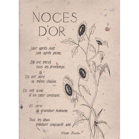 Texte Sur Les Noces D Or Sur Parchemin Noces Noces D Or