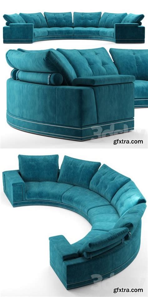 Andrew Round Sectional Velvet Sofa Fendi Casa Gfxtra