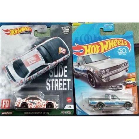 Hot Wheels Slide Street Lot Of 2 Nissan Silvia And Datsun 620 Zamac Shopee Malaysia