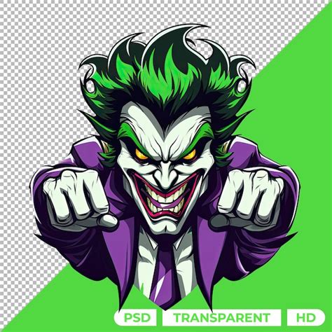 Premium PSD | Crazy joker mascot logo isolated on transparent ...