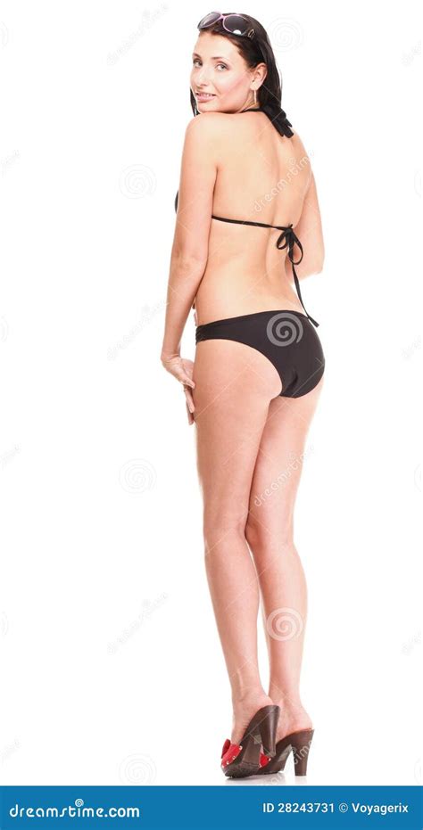 Portrait Of Brunette In Brown Bikini Isolated Stock Image Image Of Pretty Seductive