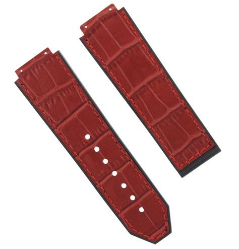 Mm Alligator Leather Rubber Band Strap Clasp For Mm Hublot H Big