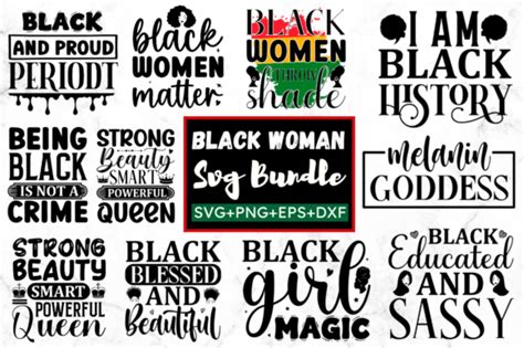 Black Woman Svg Bundle Afro Woman Bundle Graphic By Craftsvg Creative