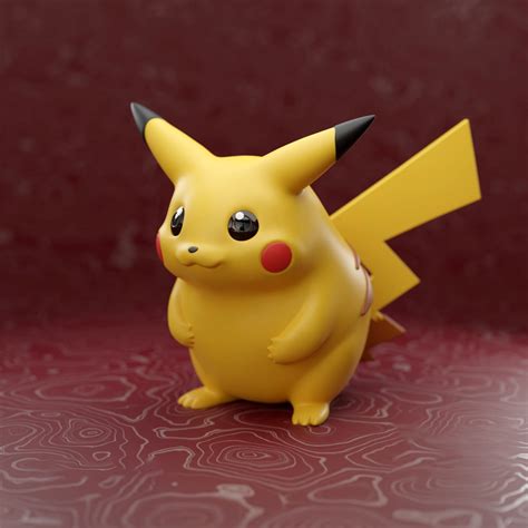 Fat Pikachu Stl Pikachu 3d Model Pikachu 3d Print Files Pikachu