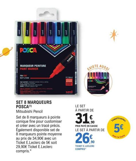 Promo Set 8 Marqueurs Posca Chez E Leclerc ICatalogue Fr