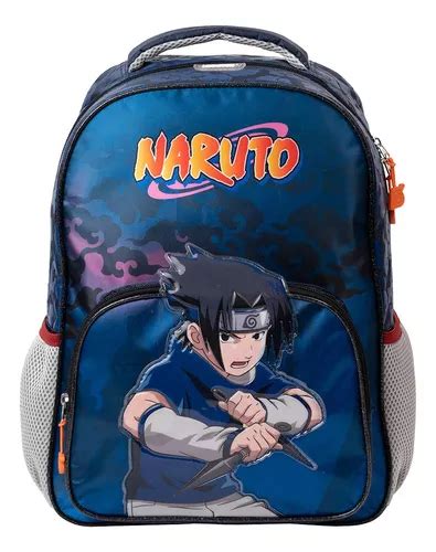 Mochila Escolar Naruto Sasuke Batalla Azul Original Env O Gratis