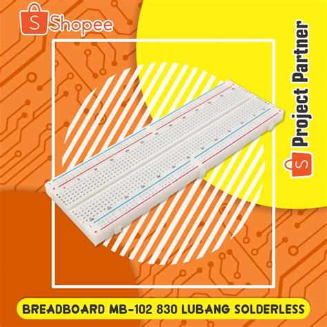 Jual Breadboard MB 102 830 Lubang Solderless Raspberry Pi Arduino Uno