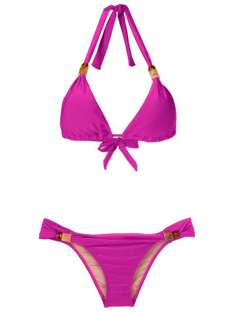 Adriana Degreas Bead Embellished Bikini Purple Editorialist