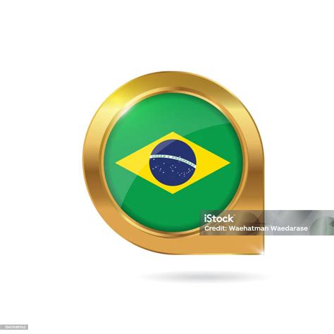 ブラジル国旗ロケーションマップピンアイコン国ゴールドフレーム付きポインタ 道路標識のベクターアート素材や画像を多数ご用意 道路標識