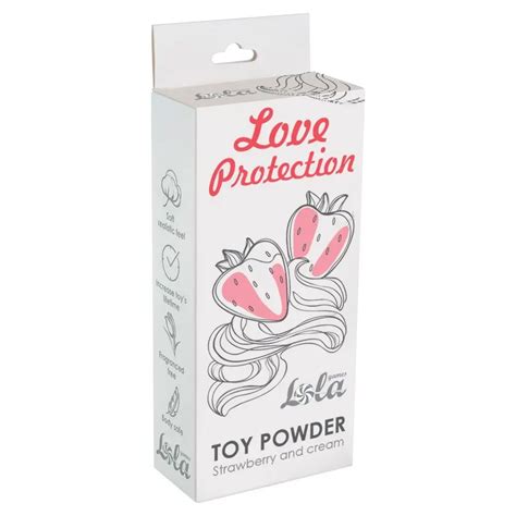 Пудра для игрушек Love Protection с ароматом клубники со сливками - 30 ...