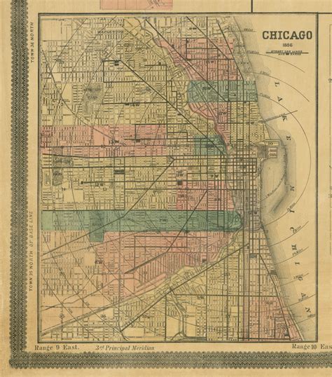 Chicago Downtown Cook Co Illinois 1890 Old Town Map Custom Print