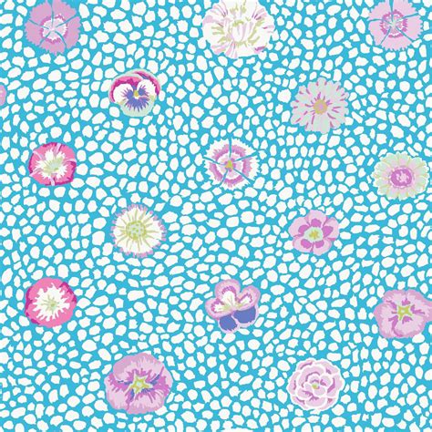 Guinea Flower Turquoise Kaffe Fassett Collective I Fenwick Fabrics