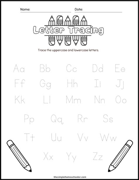 Fun And Free Letter Tracing Worksheets Easy Print The Simple