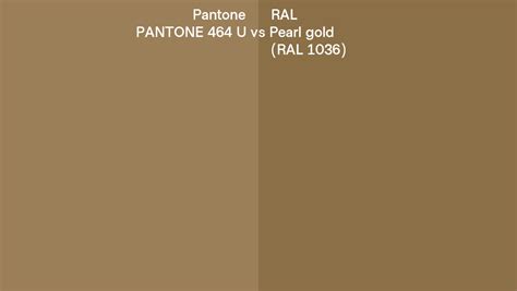 Pantone 464 U Vs RAL Pearl Gold RAL 1036 Side By Side Comparison