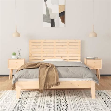 Tête de lit murale en bois massif de pin OMABETA 126x3x63 cm