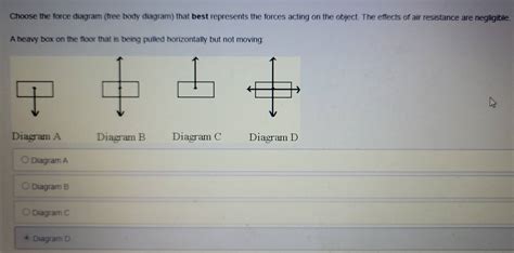 Solved Choose The Force Diagram Free Body Diagram That Best