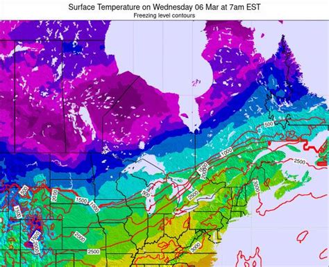 Ontario Surface Temperature On Sunday Feb At Pm Est