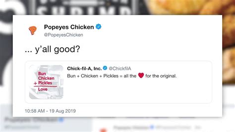 Popeyes Chick Fil A Shady Tweets Over A Chicken Sandwich Kamr