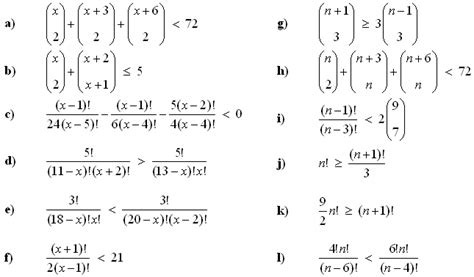 Math Exercises And Math Problems Combinatorial Equations And Inequalities